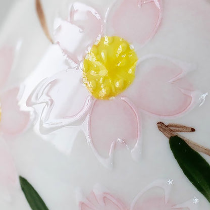 Théière en céramique Seto-yaki à motifs de fleurs de cerisier