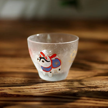 Verre à saké japonais en verre givré Aderia