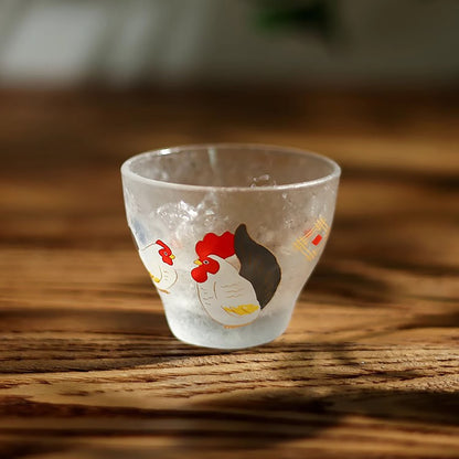 Verre à saké japonais en verre givré Aderia