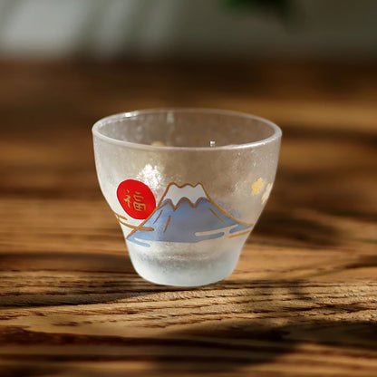 Verre à saké japonais en verre givré Aderia