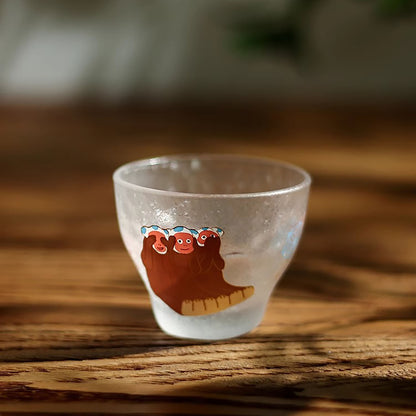 Verre à saké japonais en verre givré Aderia