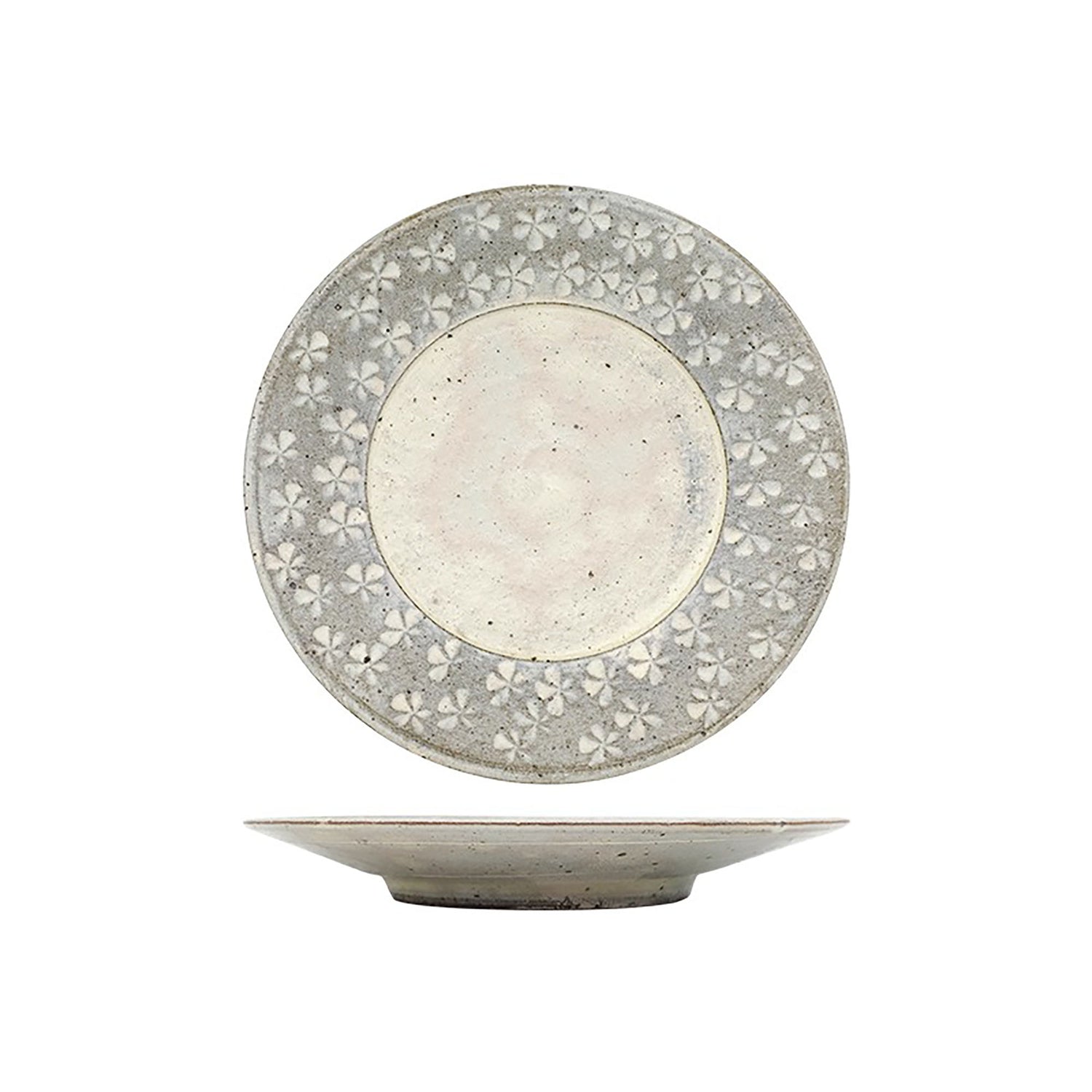Assiette de Ginpo Mishima avec motif floral