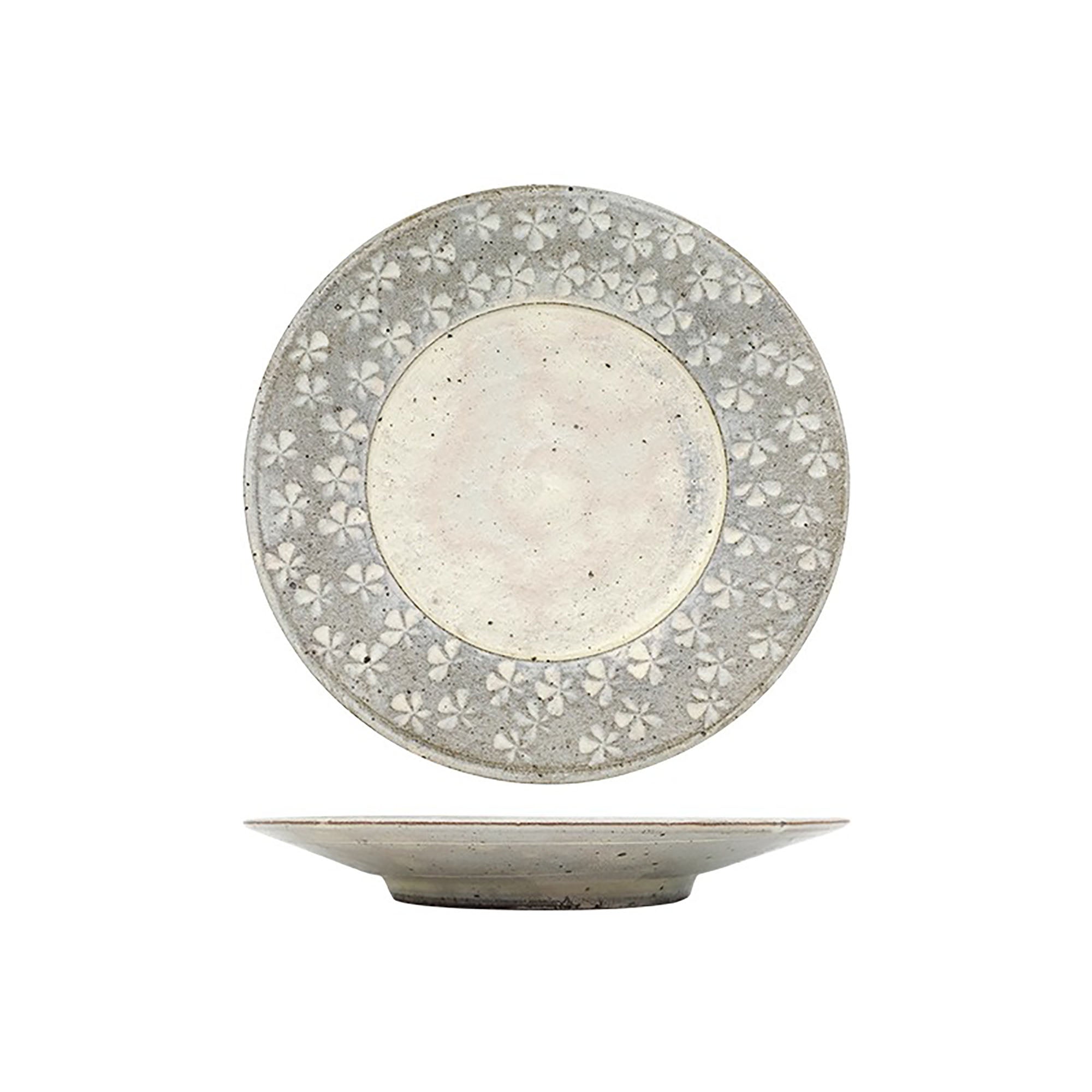 Assiette de Ginpo Mishima avec motif floral