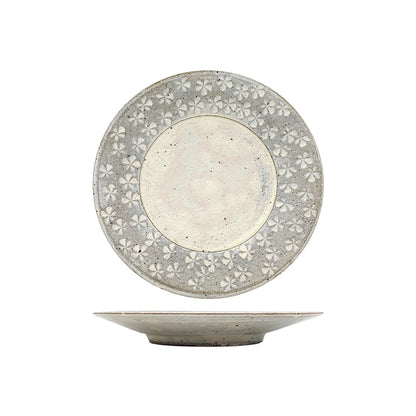 Assiette de Ginpo Mishima avec motif floral