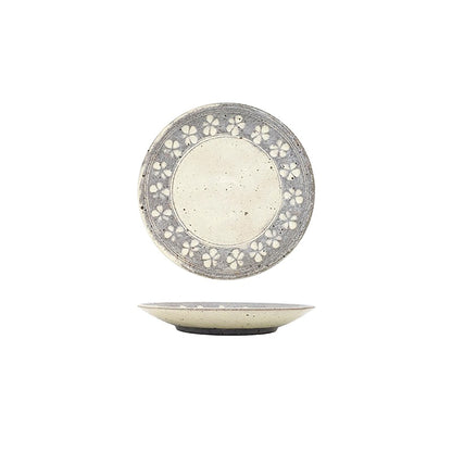 Assiette de Ginpo Mishima avec motif floral