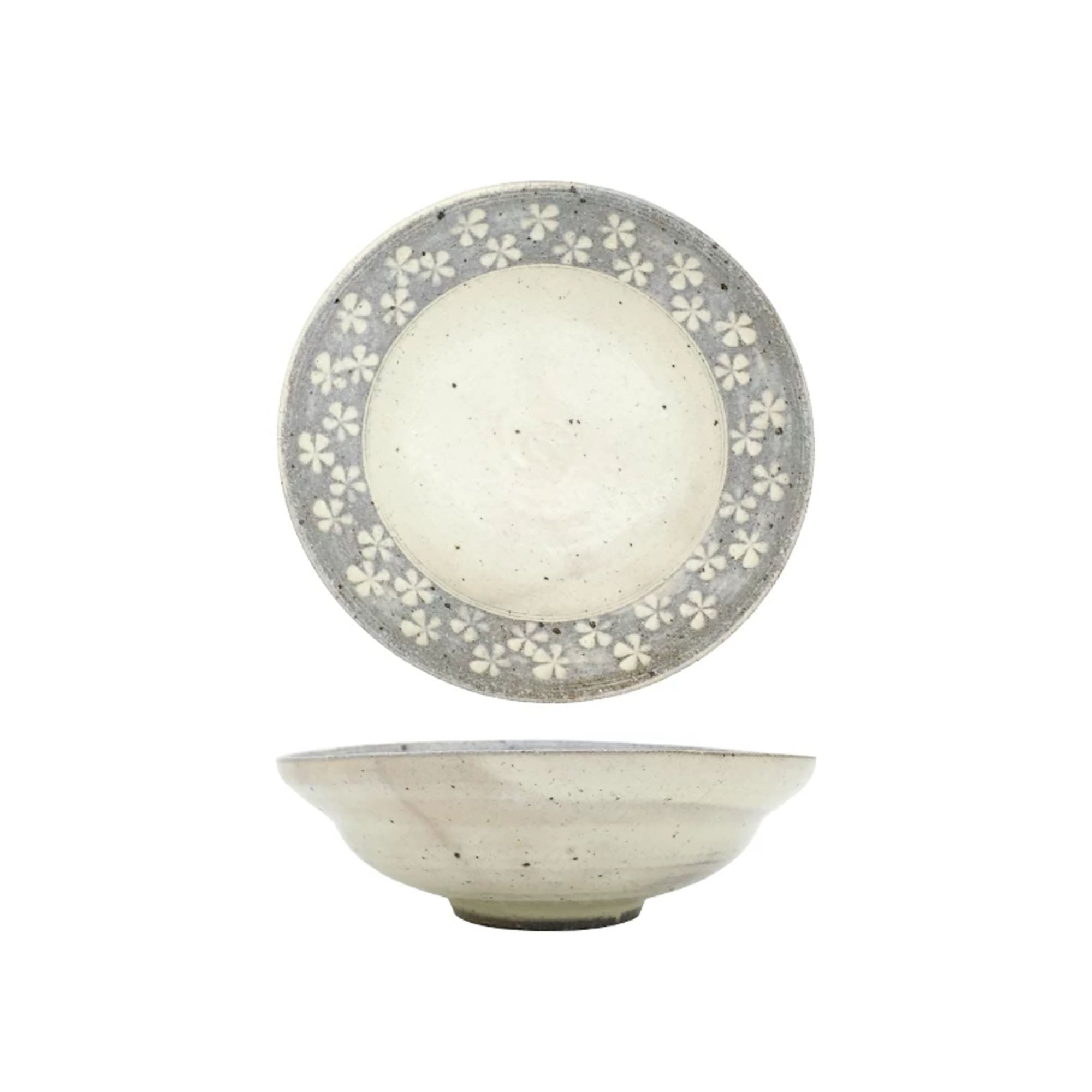 Assiette de Ginpo Mishima avec motif floral