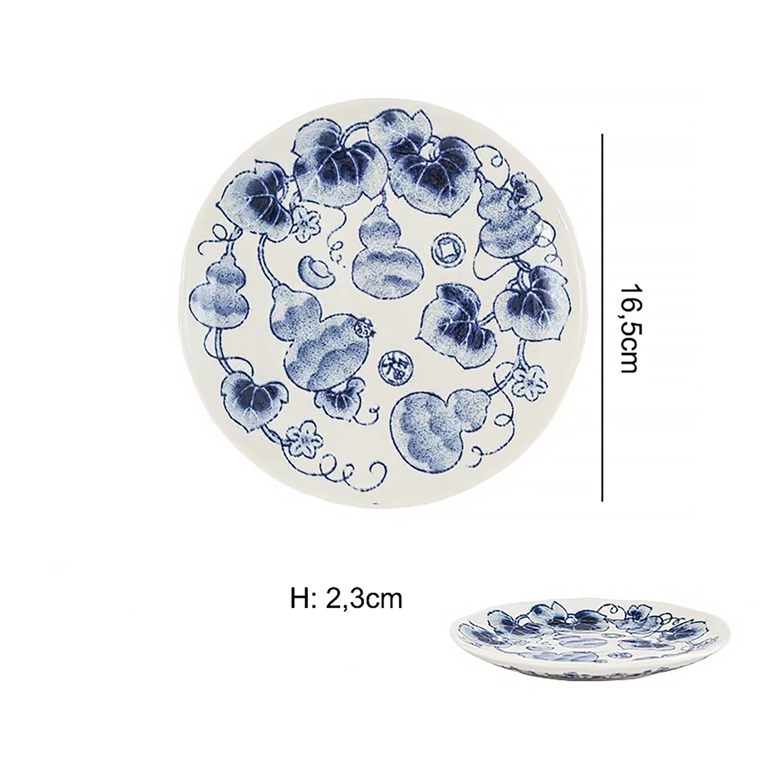 Vaisselle Minoyaki motif calebasse porte-bonheur