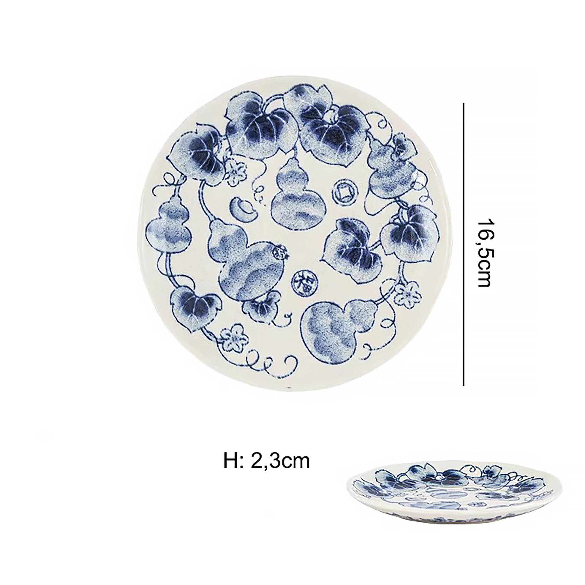 Vaisselle Minoyaki motif calebasse porte-bonheur