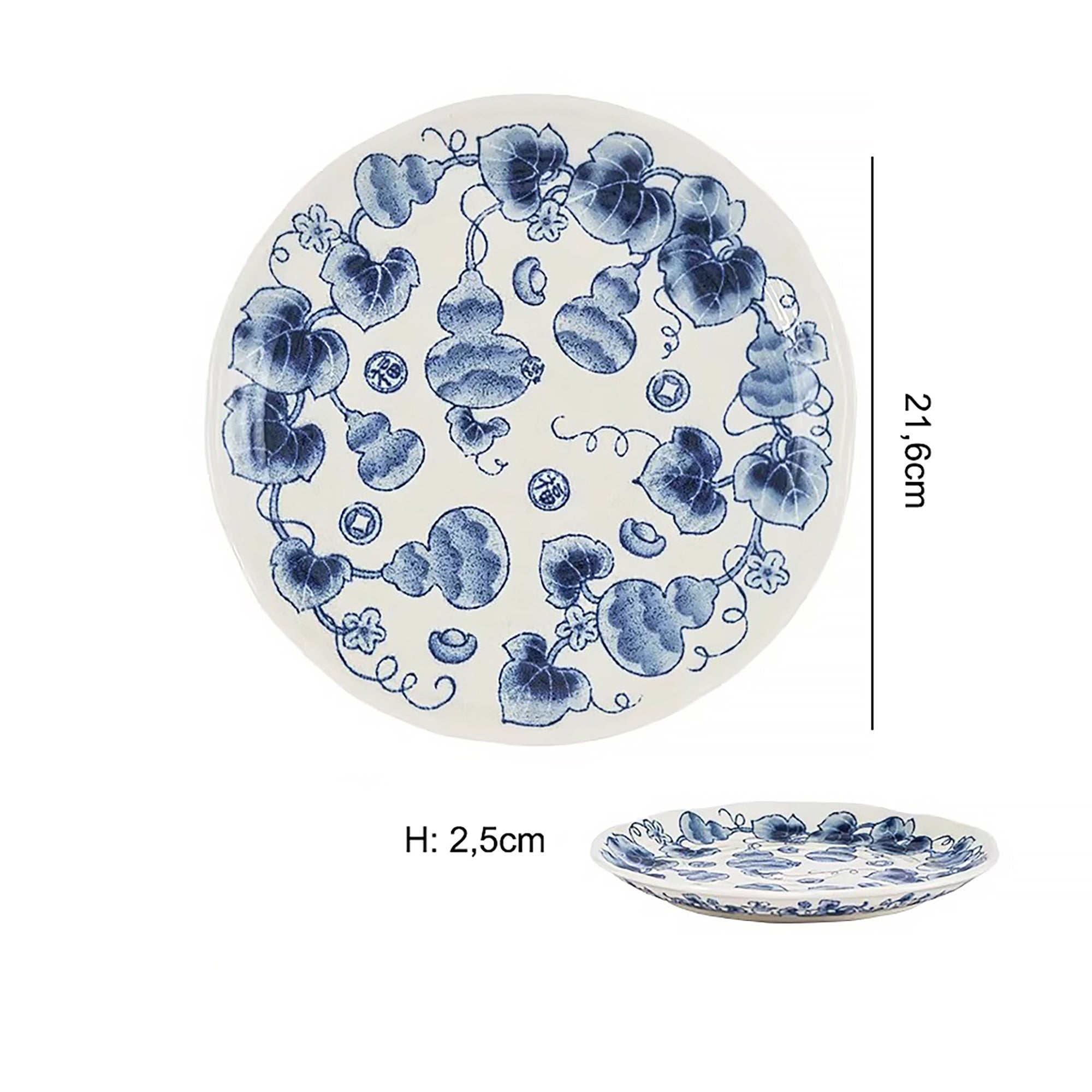 Vaisselle Minoyaki motif calebasse porte-bonheur