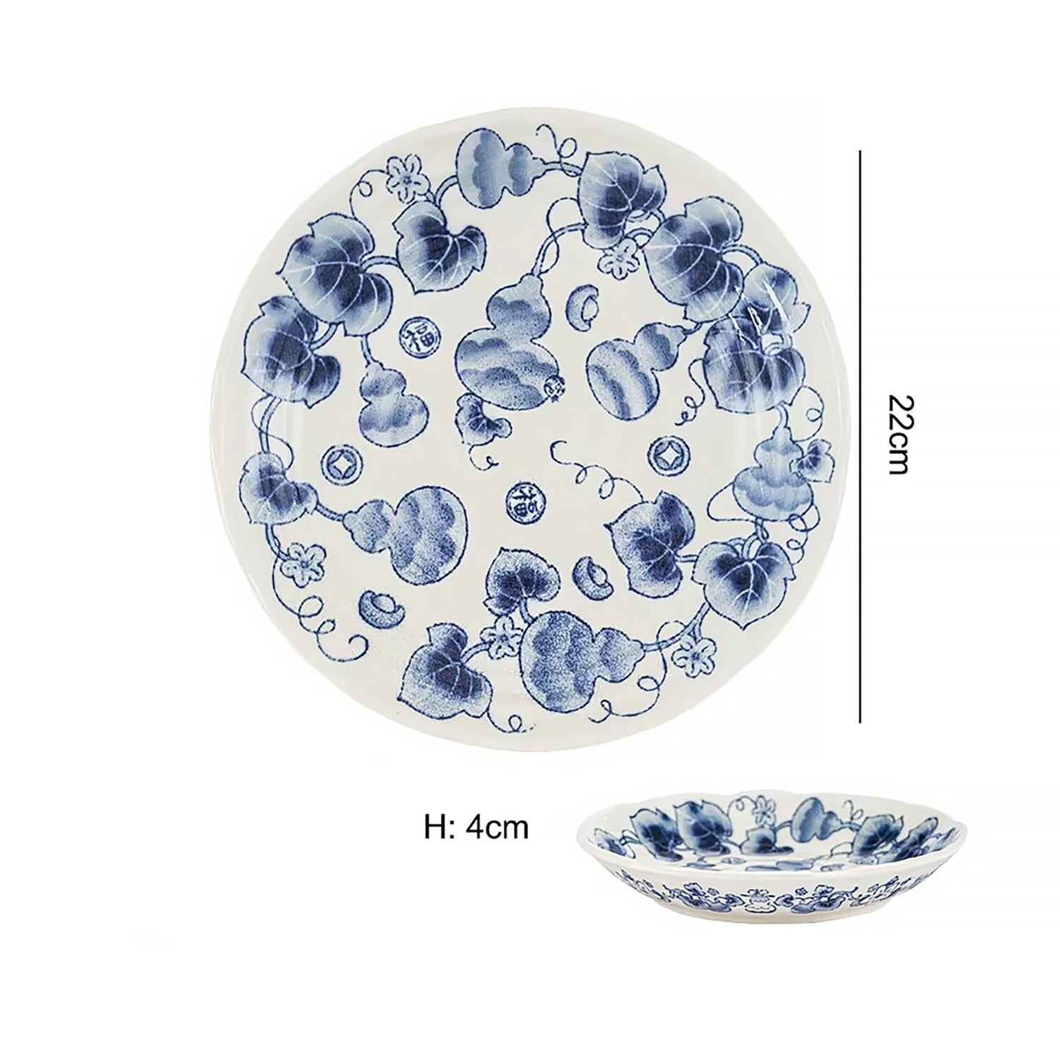 Vaisselle Minoyaki motif calebasse porte-bonheur