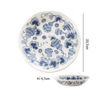 Vaisselle Minoyaki motif calebasse porte-bonheur