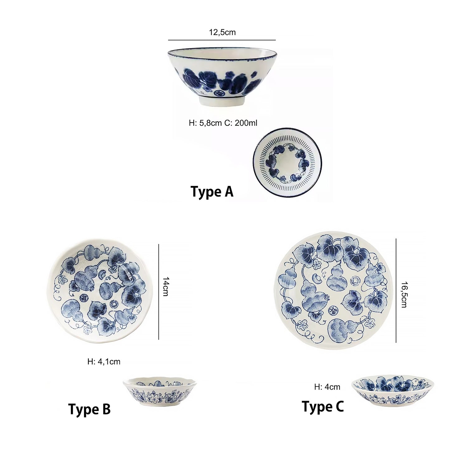 Vaisselle Minoyaki motif calebasse porte-bonheur