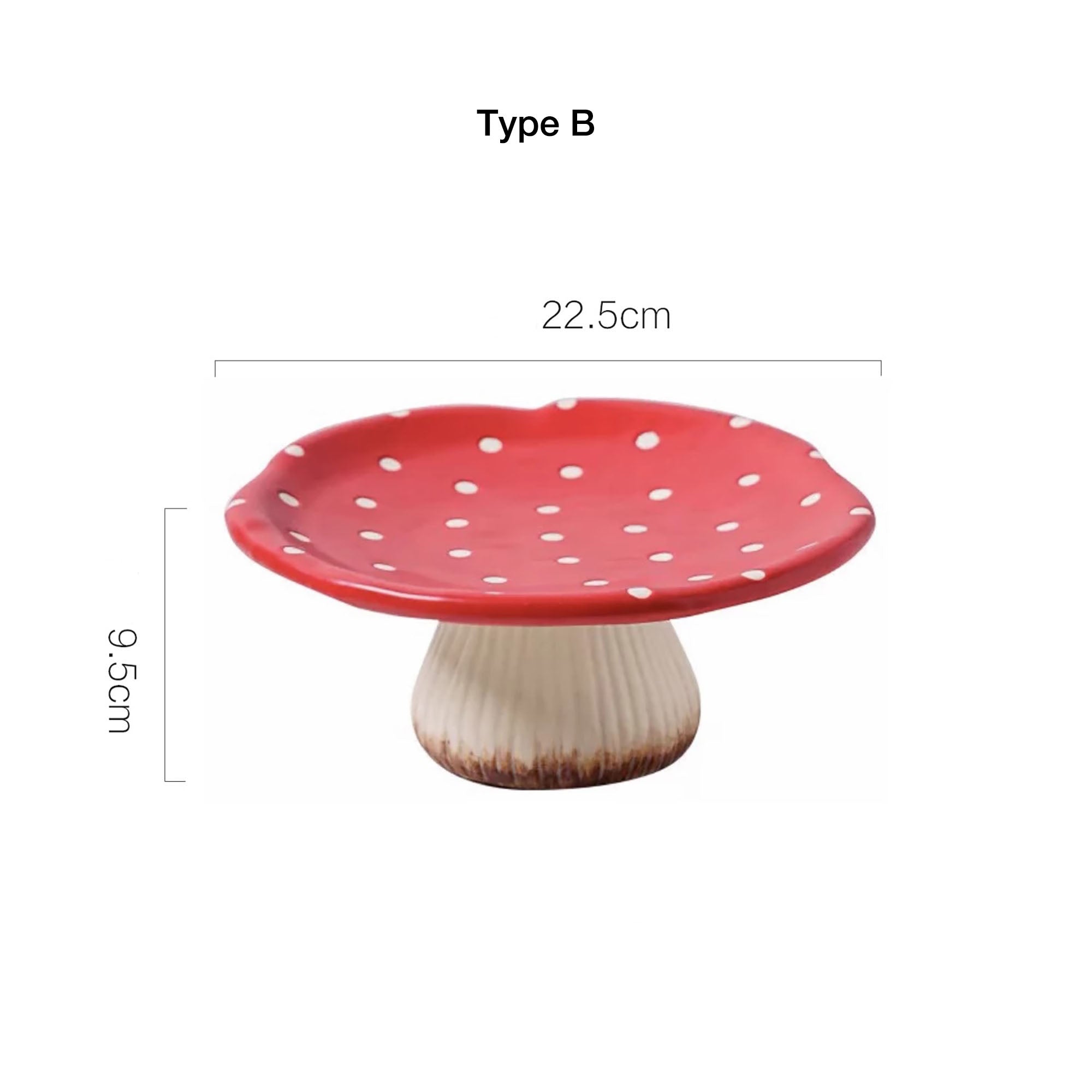 Assiette en céramique en forme de champignon féérique