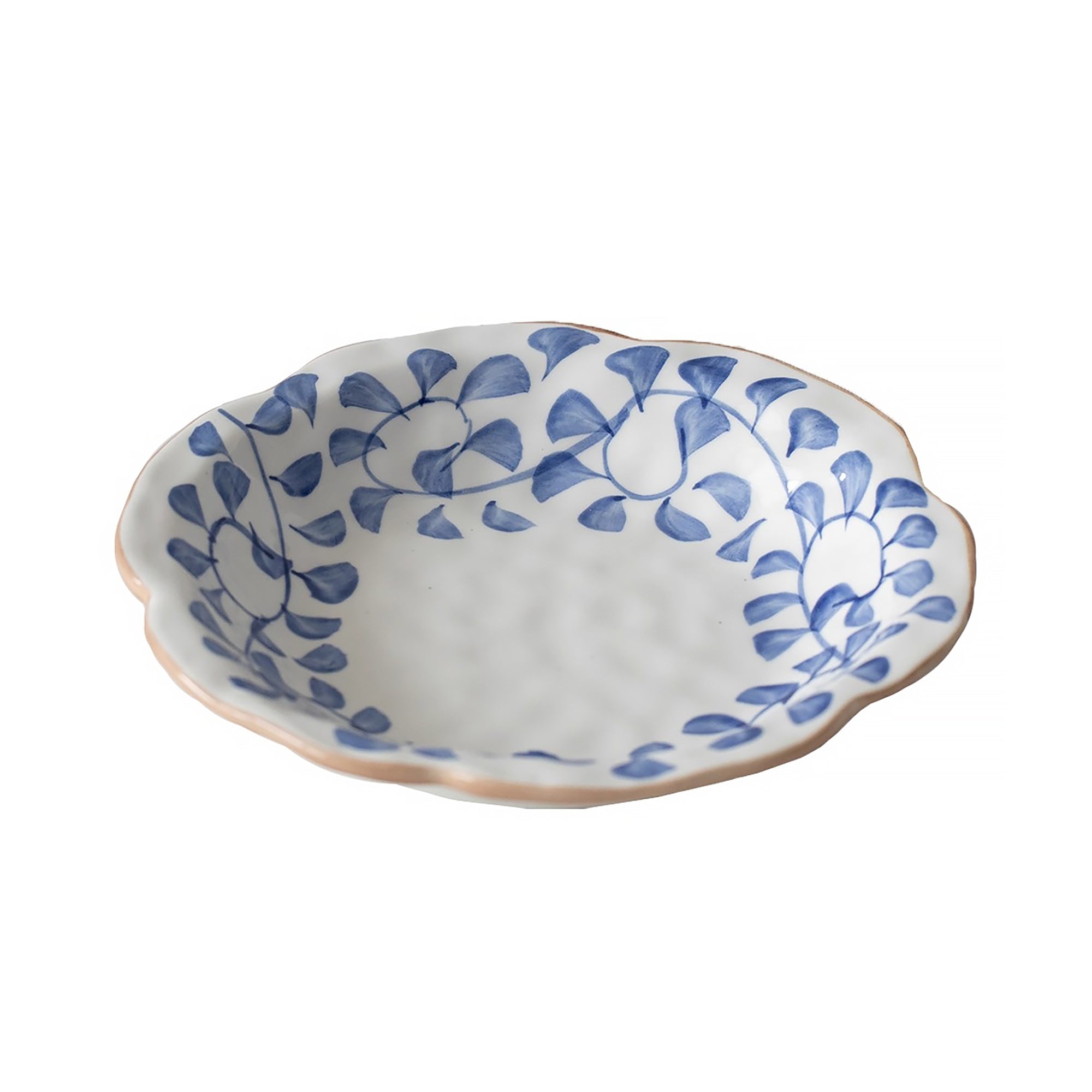 Assiette en céramique Minoyaki style fleurs japonaise