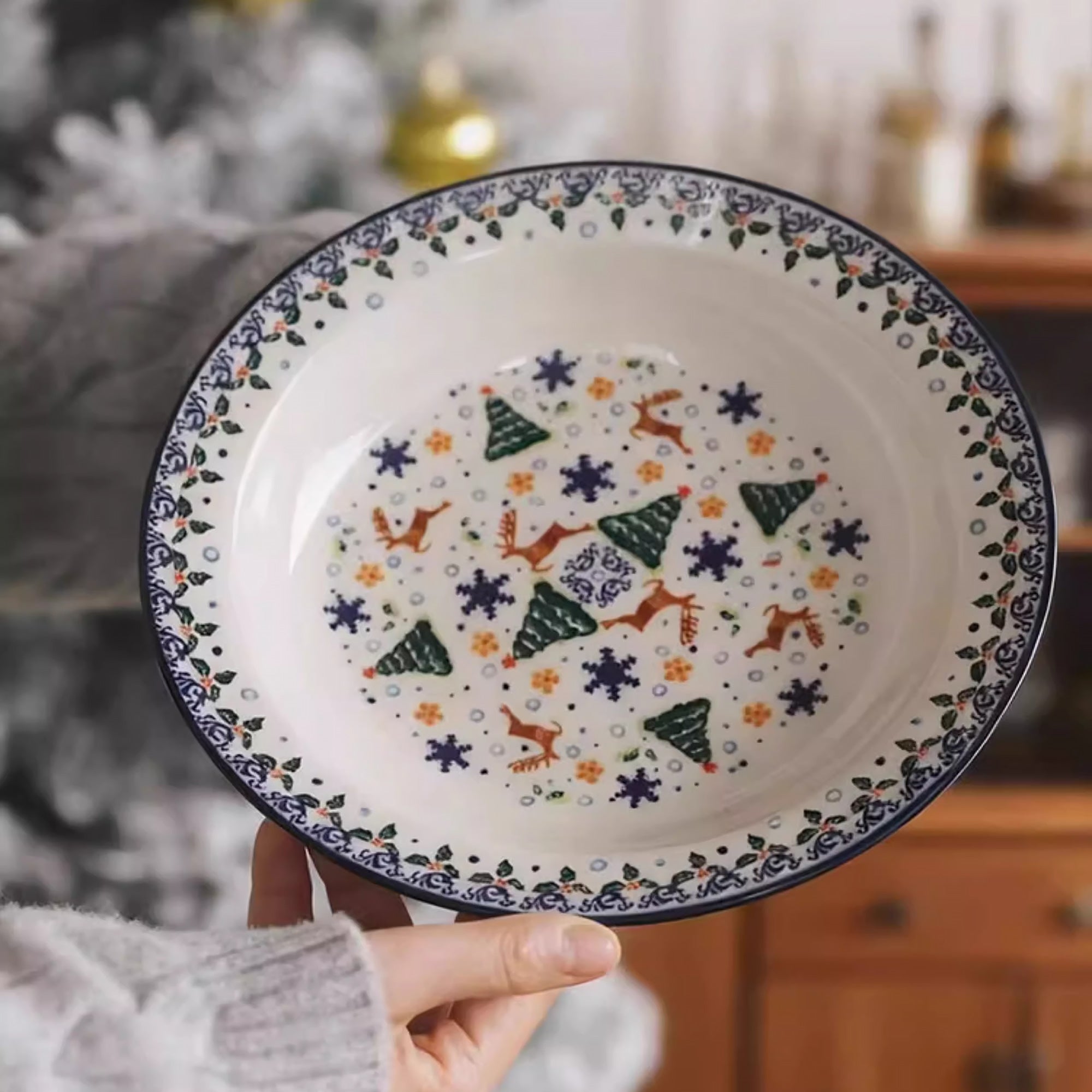 Assiette en céramique style vintage de Noël