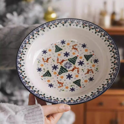 Assiette en céramique style vintage de Noël