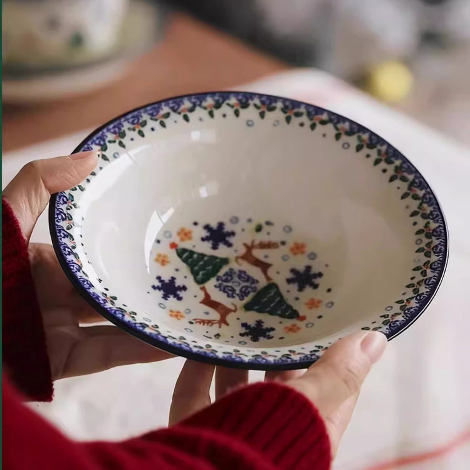 Assiette en céramique style vintage de Noël