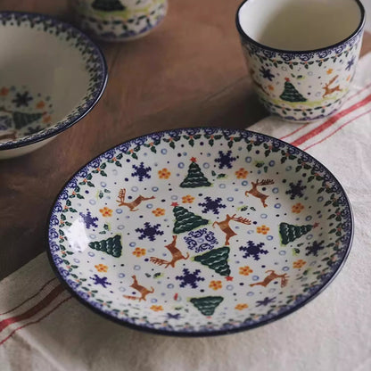 Assiette en céramique style vintage de Noël