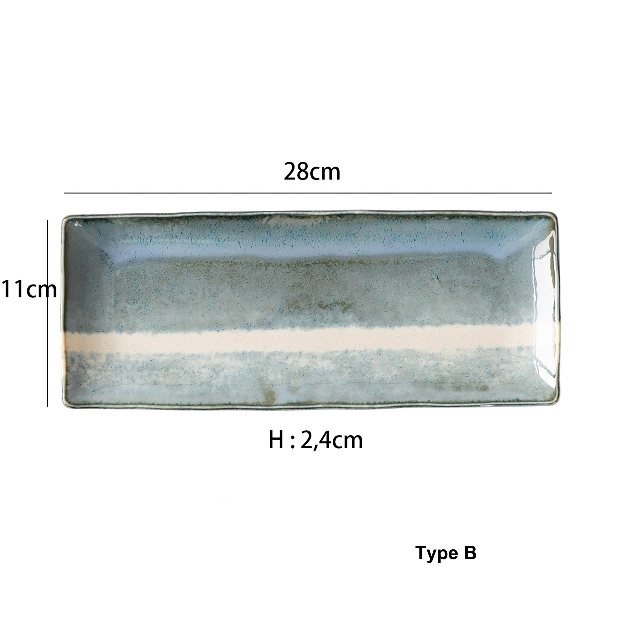 Mino-yaki handmade rectangular plate