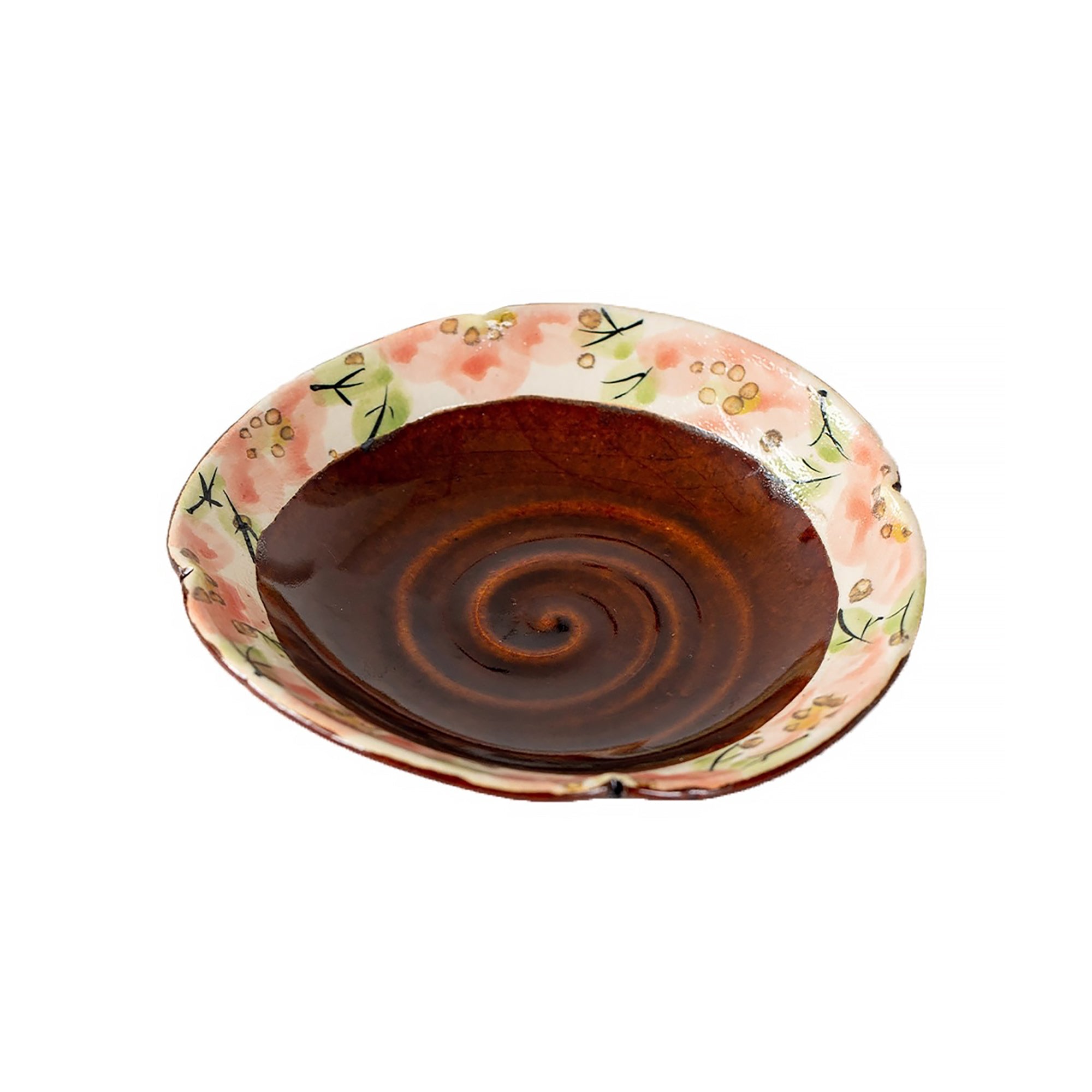 Assiette en céramique Setoyaki avec motifs floraux