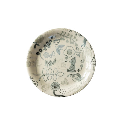 Assiette en céramique illustrée par Shinzi Katoh