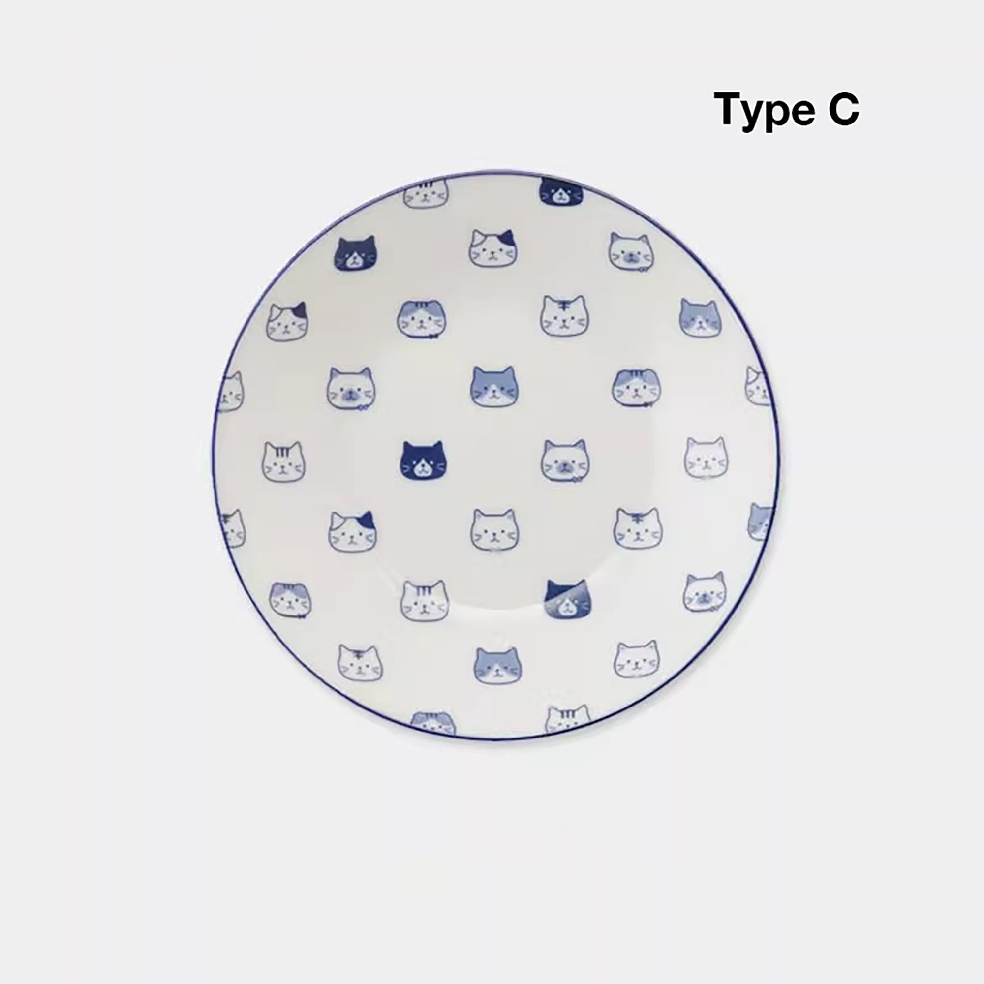 Japanese Style Adorable Kittens Deep Plates