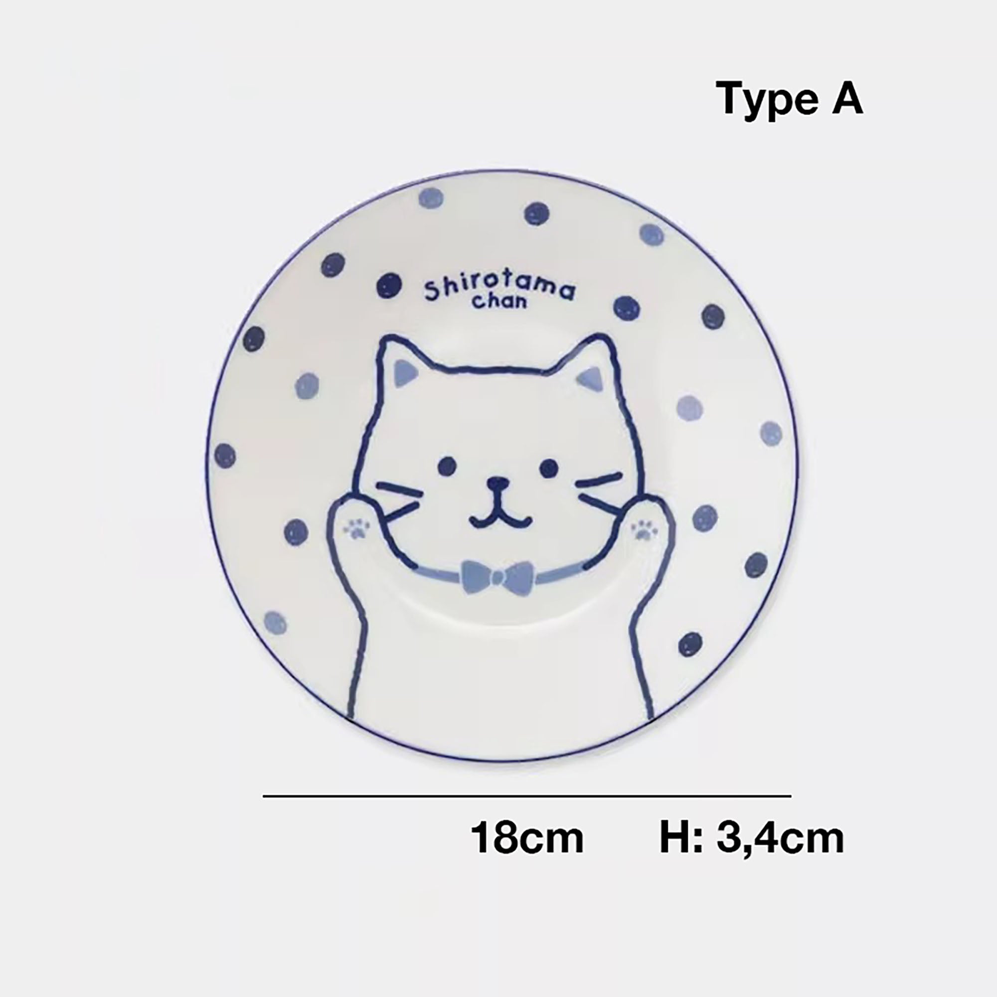 Japanese Style Adorable Kittens Deep Plates