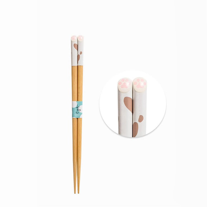 Baguettes en bois avec Design pattes de chat