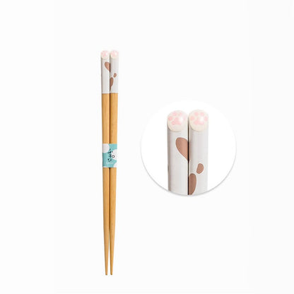 Baguettes en bois avec Design pattes de chat