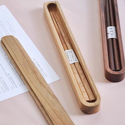 Baguettes portable avec sa boîte en bois style japonais