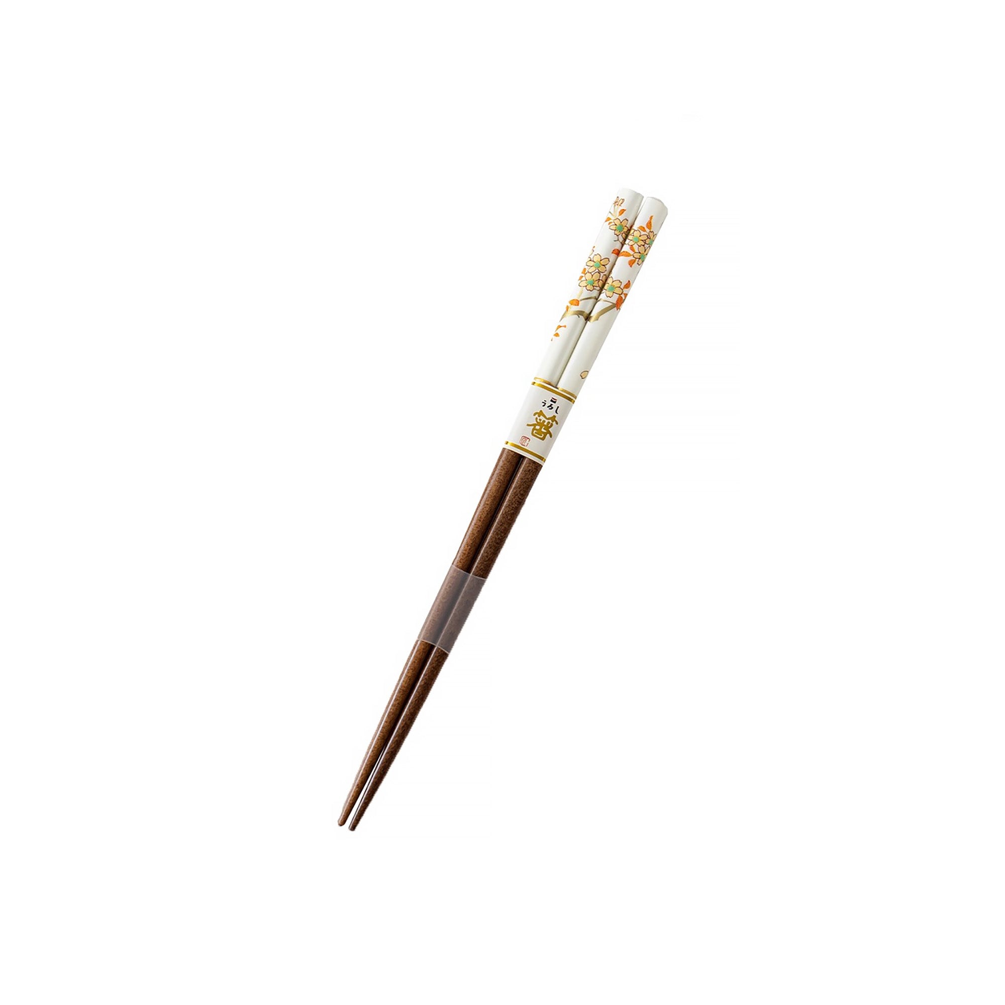 Baguettes Tanaka en bois naturel avec décor floral