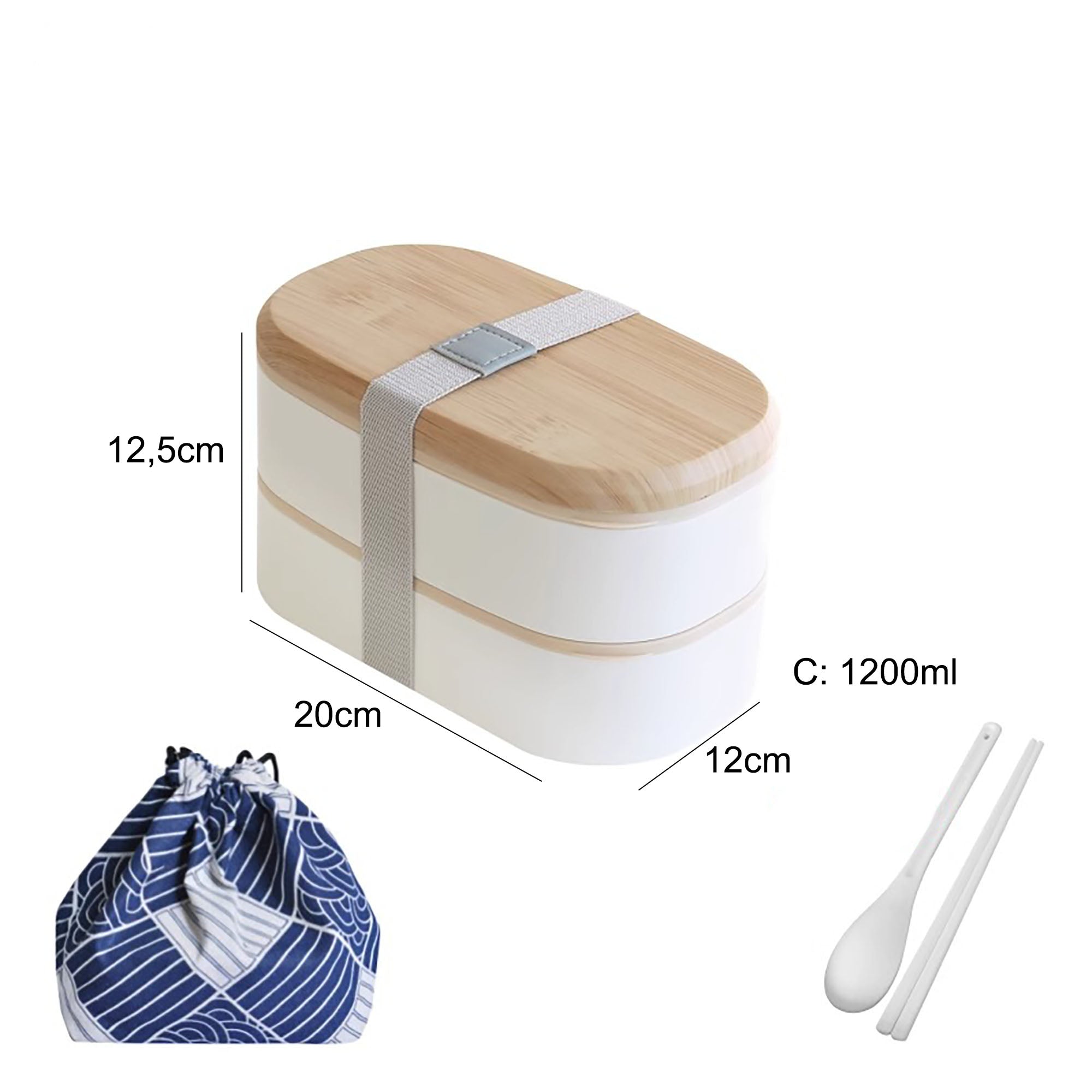 Boîte à bento minimaliste avec couvercle en bois