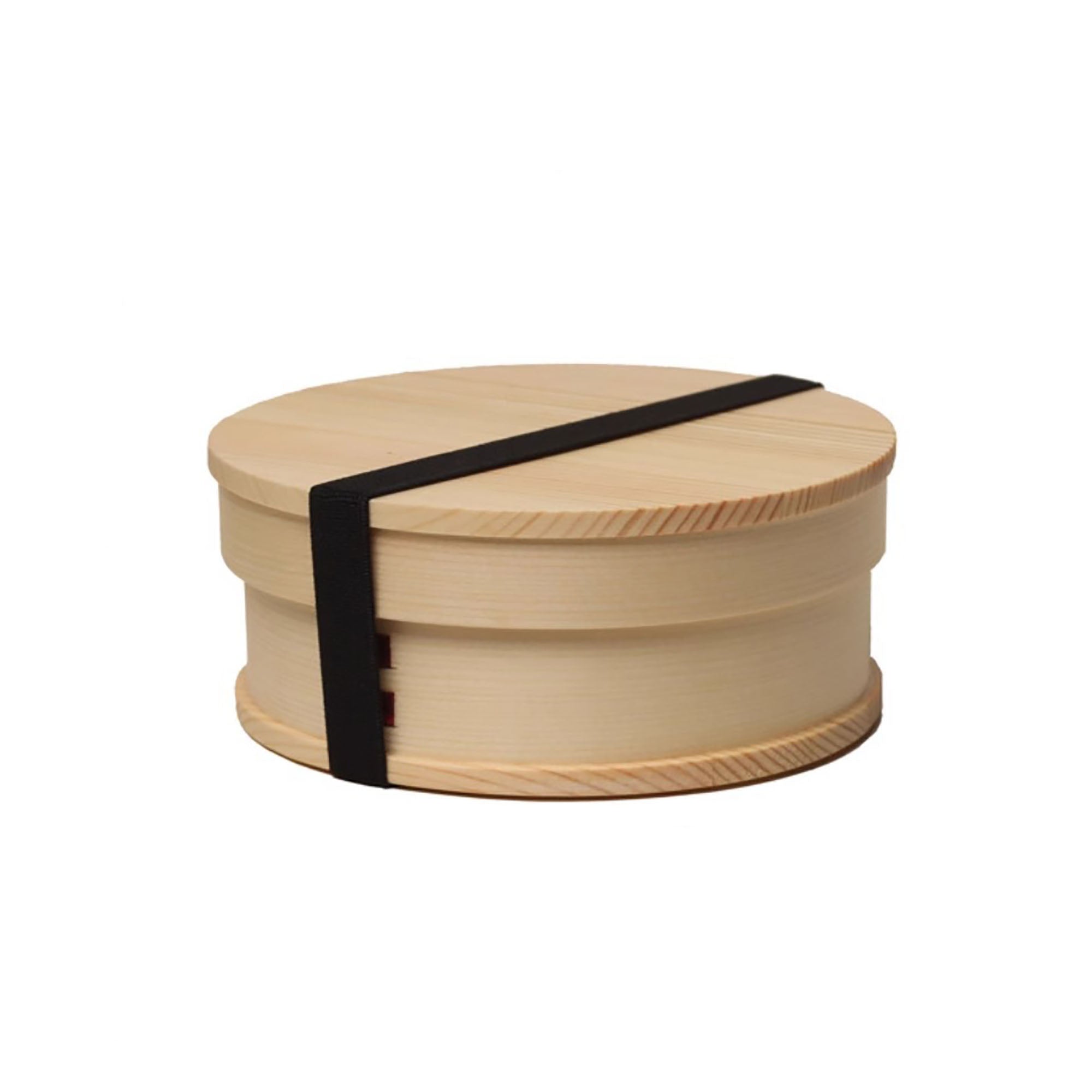 Boîte à bento ronde en bois style rétro japonais