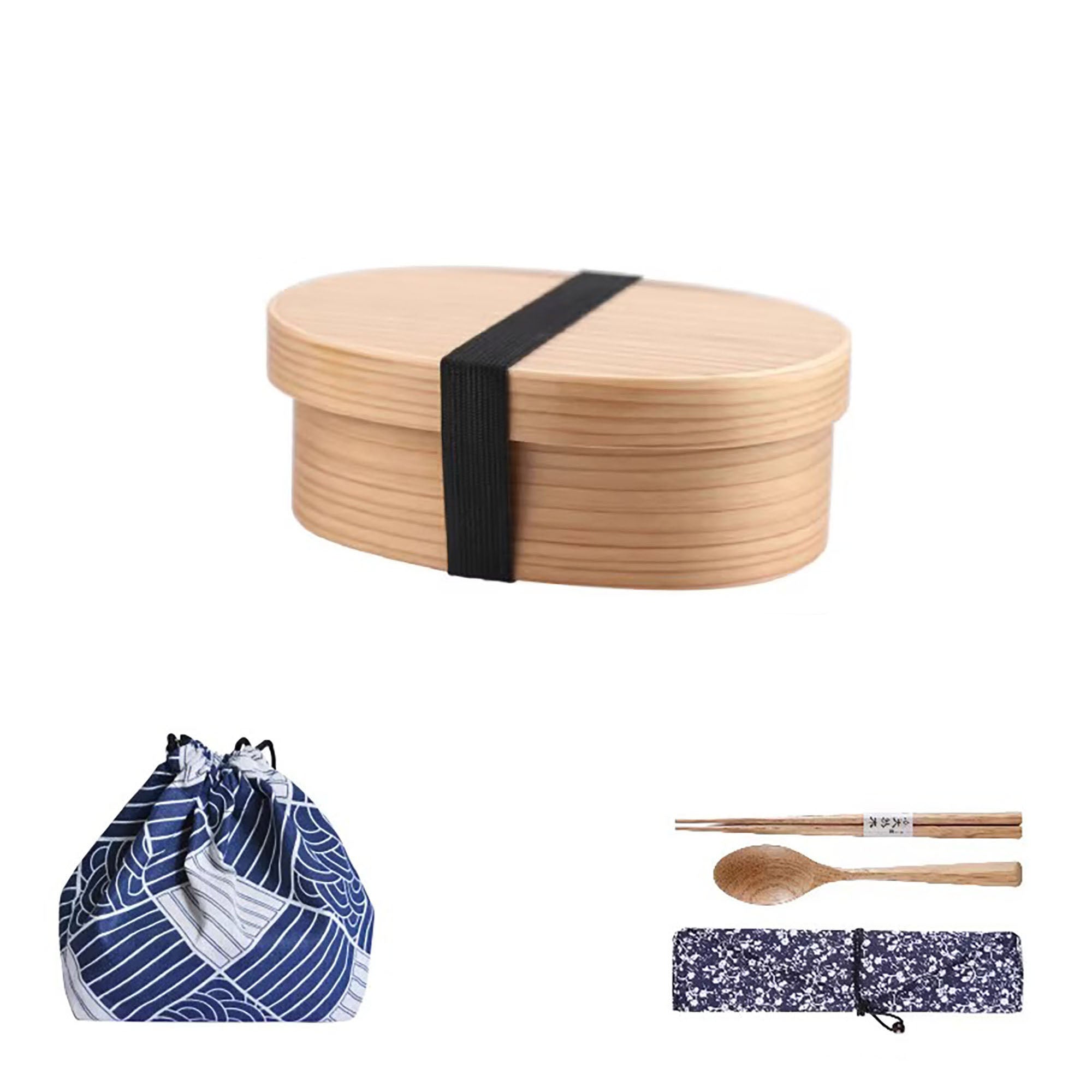 Boîte à bento artisanale en bois de cèdre style japonais