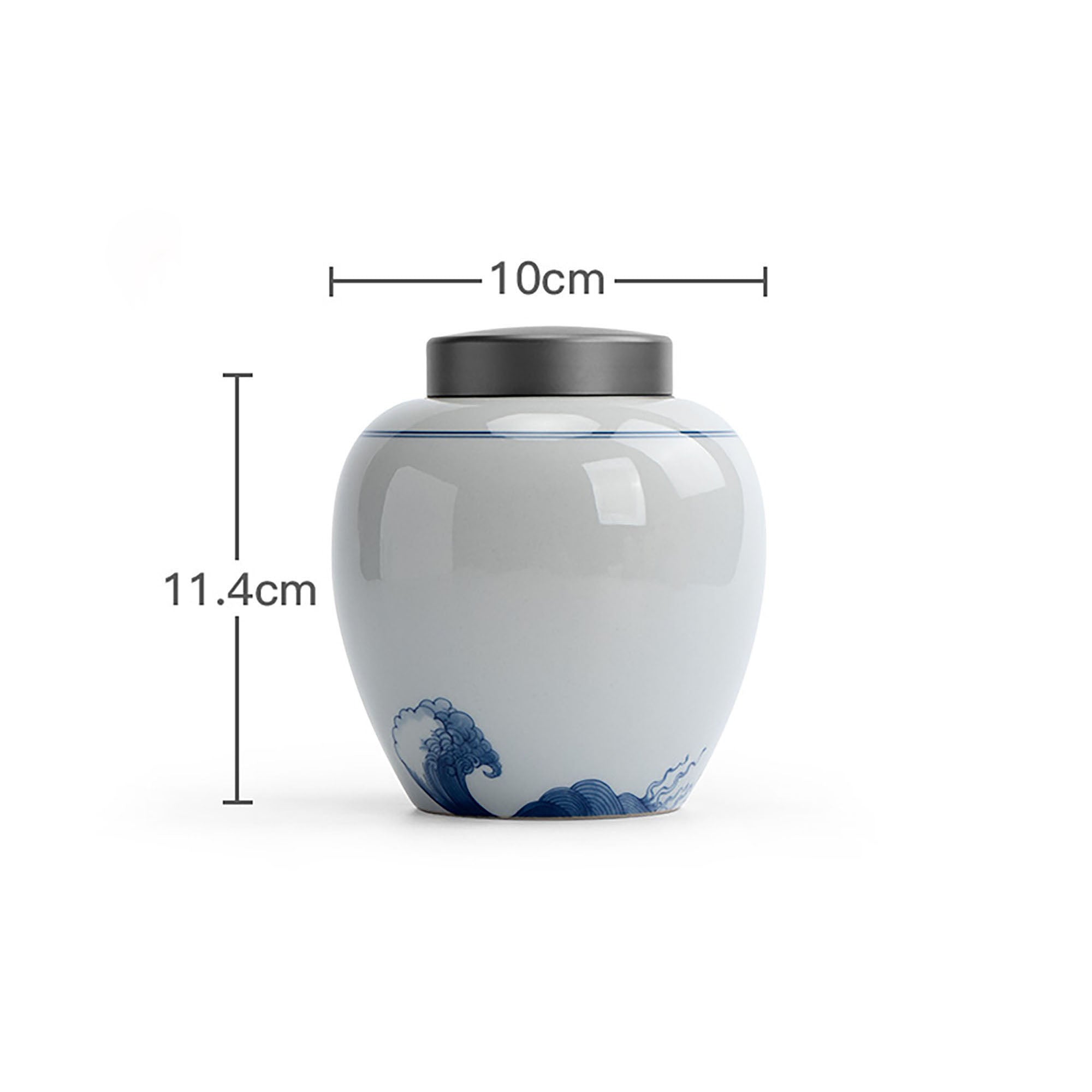 Boite à thé en porcelaine avec belle design &quot;Écoute de la mer&quot;