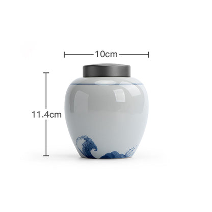 Boite à thé en porcelaine avec belle design &quot;Écoute de la mer&quot;