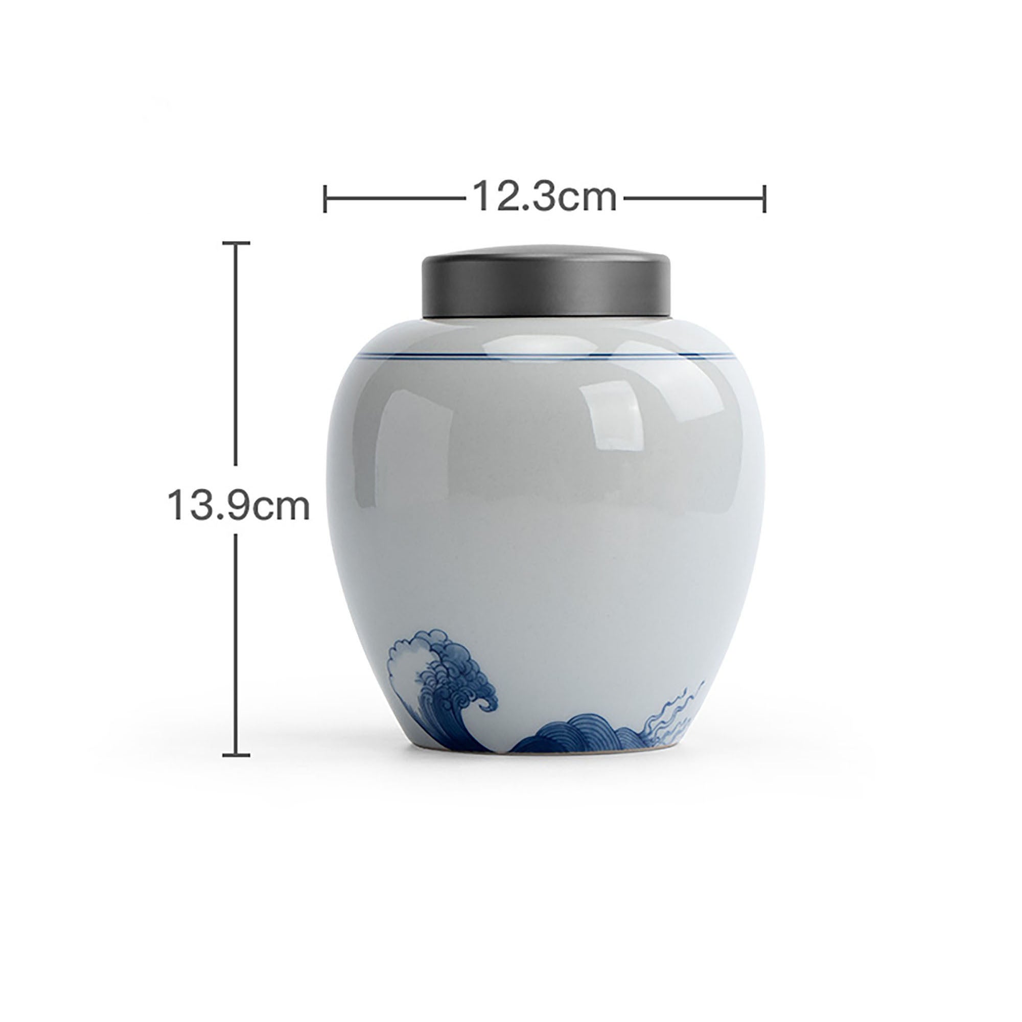 Boite à thé en porcelaine avec belle design &quot;Écoute de la mer&quot;