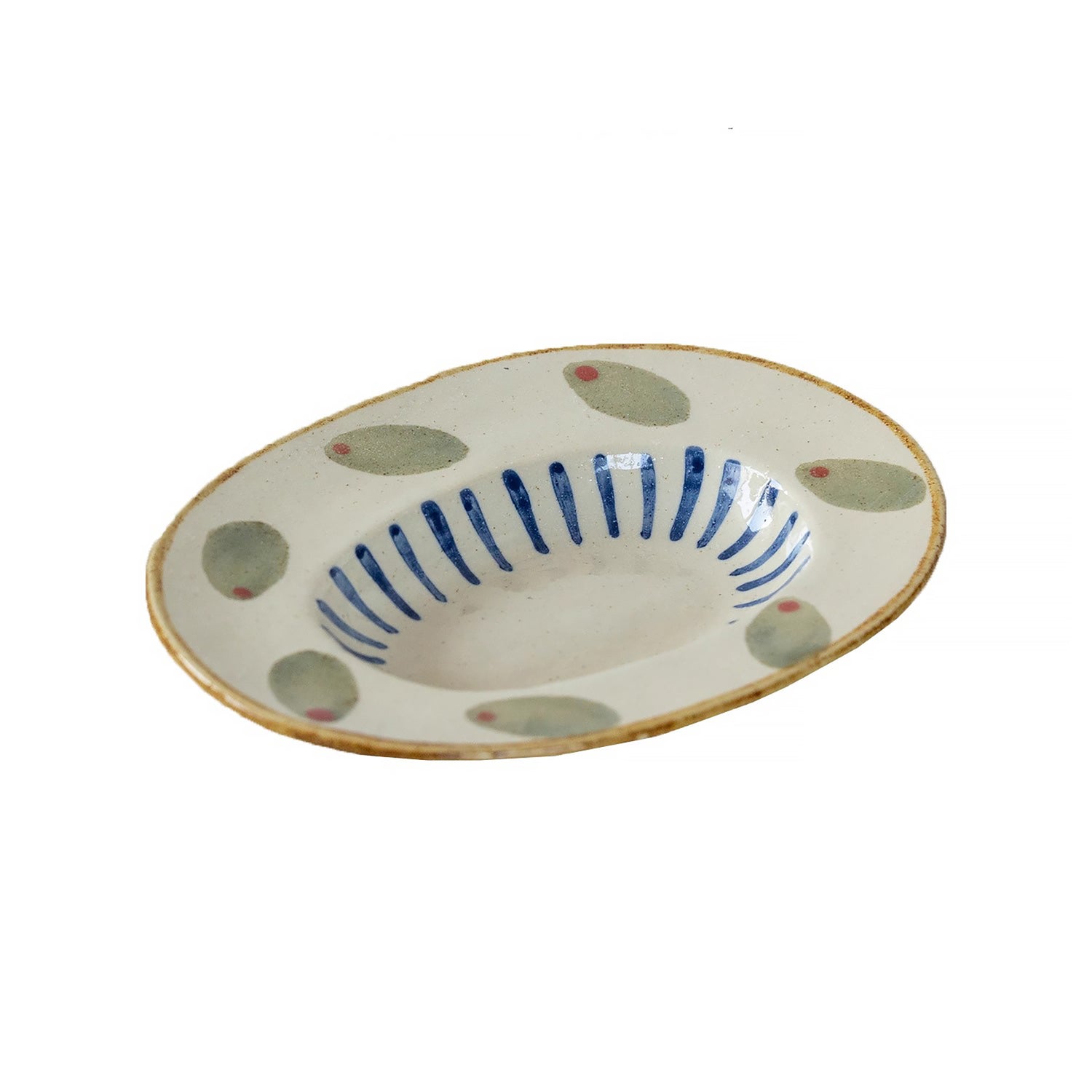 Vaisselle en céramique Minoyaki motif petites feuilles peint à la main