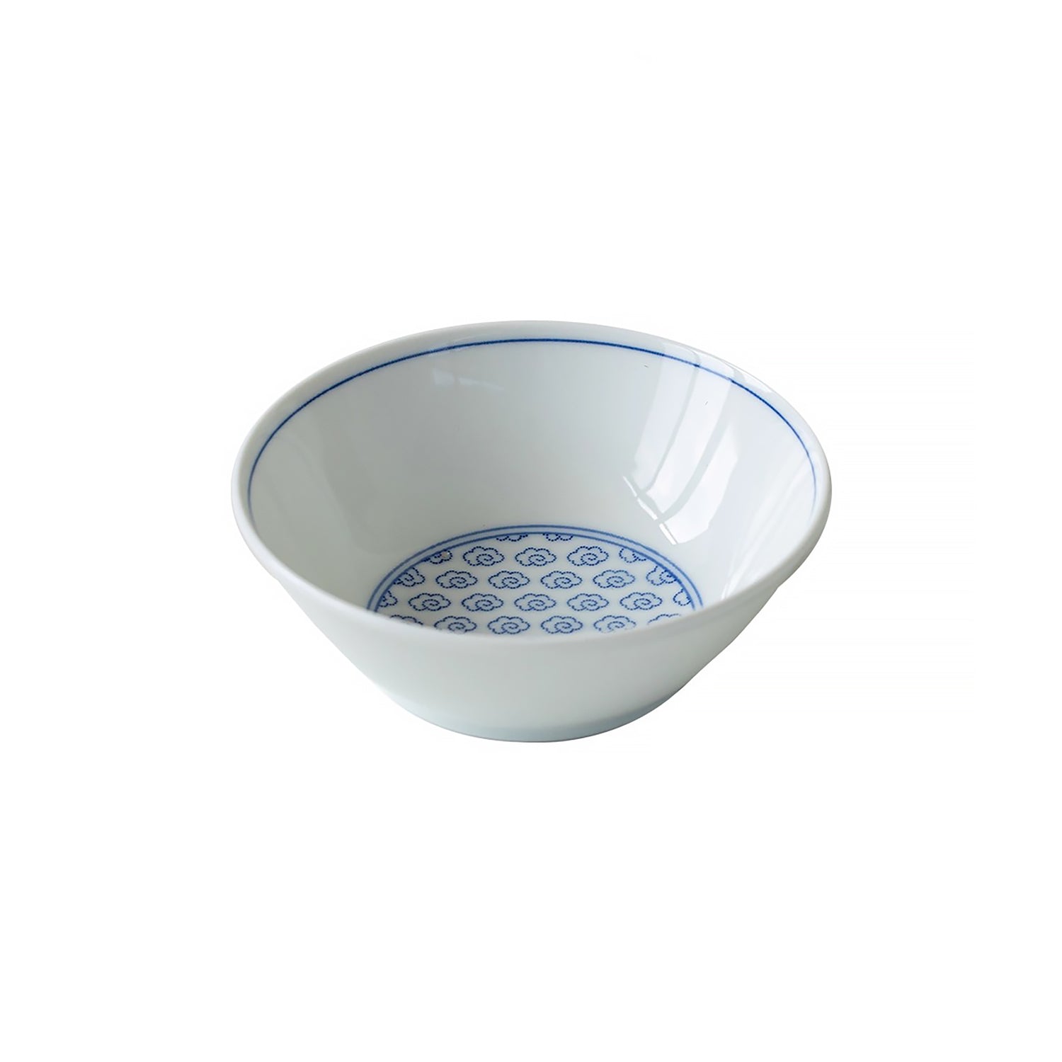 Vaisselle Minoyaki avec motifs Seigaiha et nuages bleus