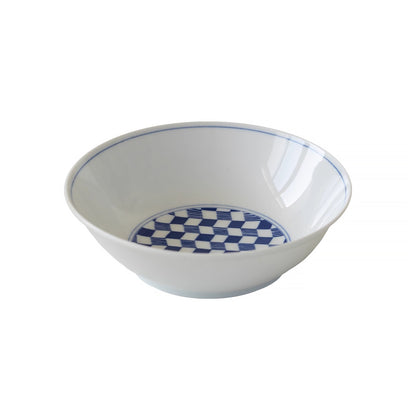 Vaisselle Minoyaki avec motifs Seigaiha et nuages bleus