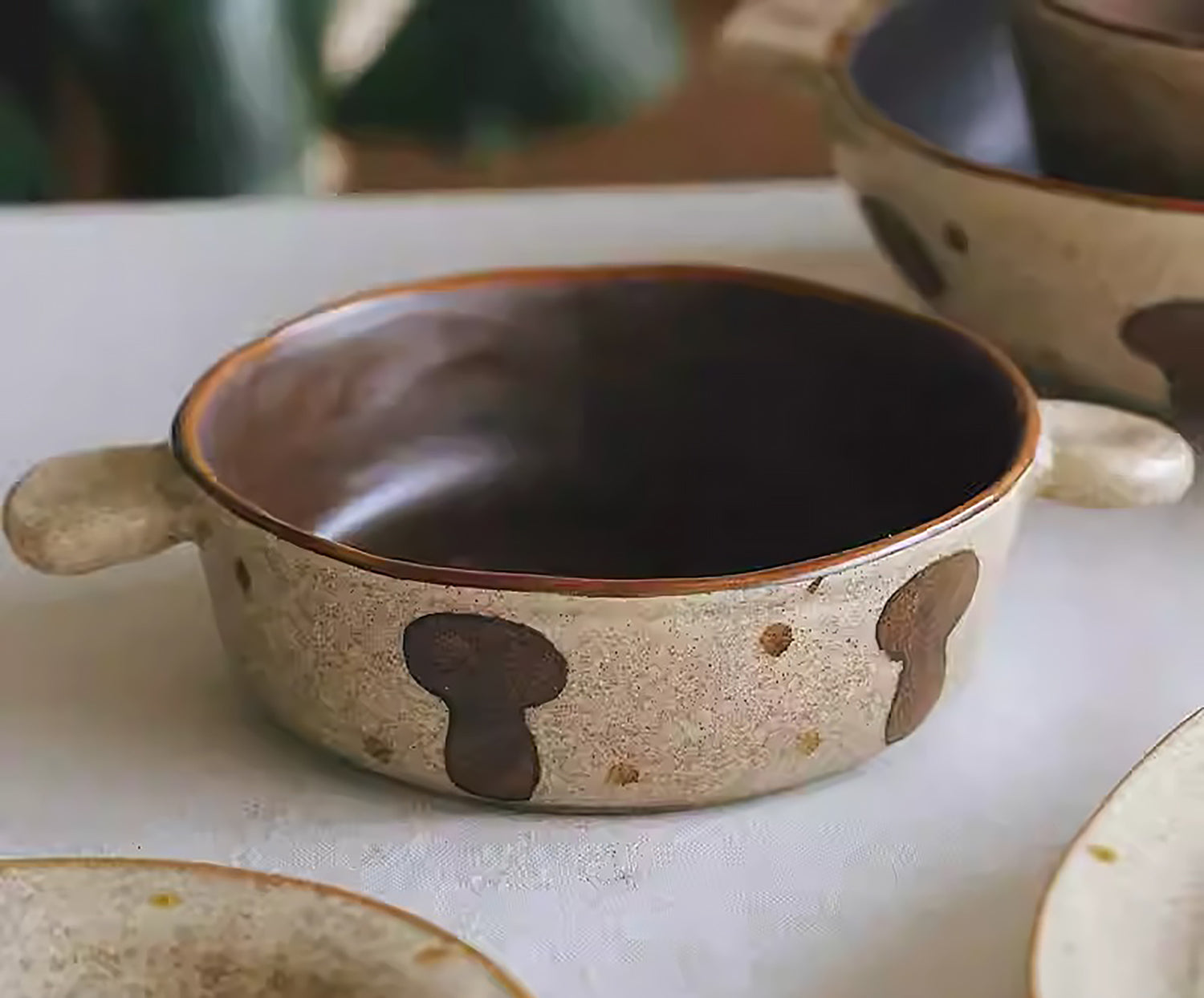 Bol en céramique champignon fait main 