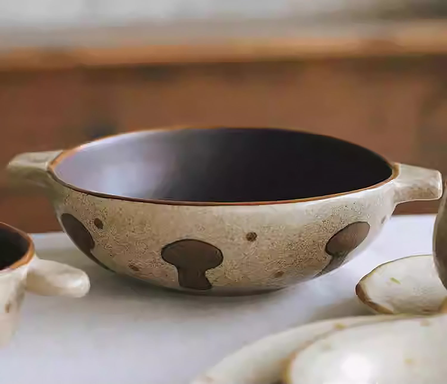 Bol en céramique champignon fait main 