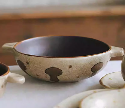 Bol en céramique champignon fait main 