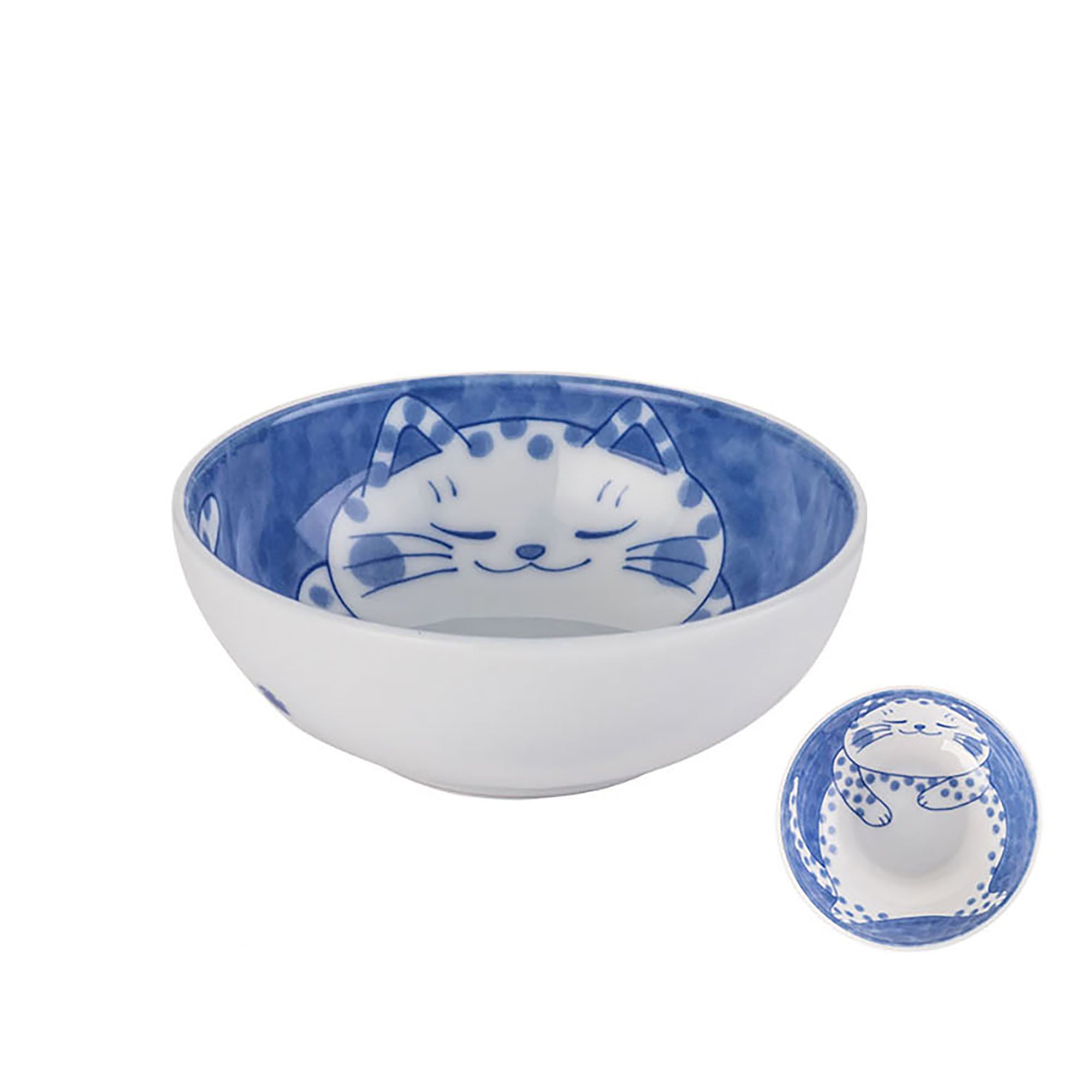 Bol japonais Mino-yaki motif chat