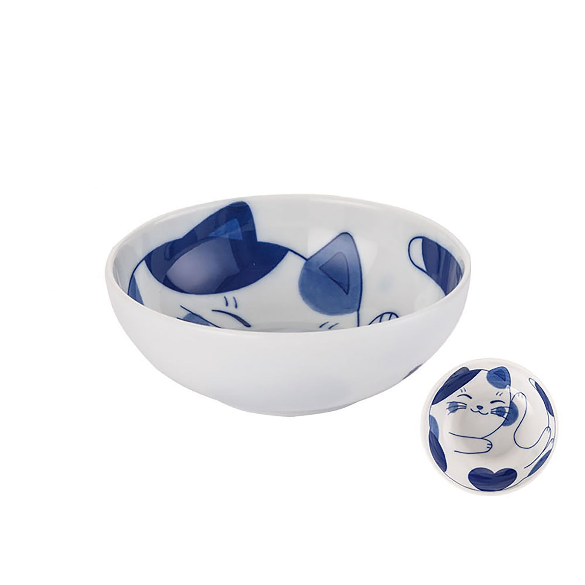 Bol japonais Mino-yaki motif chat