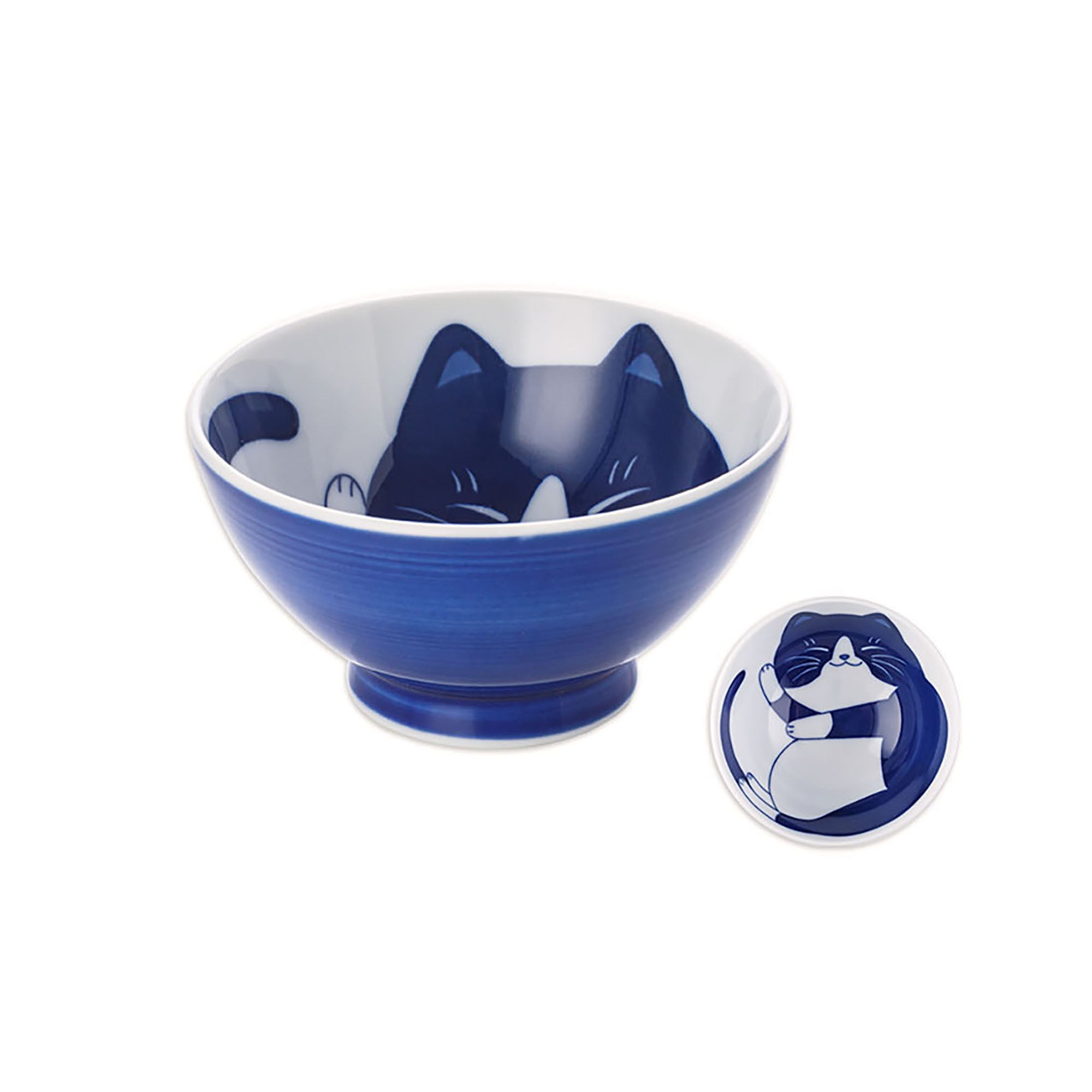 Bol japonais Mino-yaki motif chat