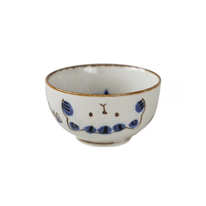 Vaisselle Mino-yaki avec mignon motif chat et lapin