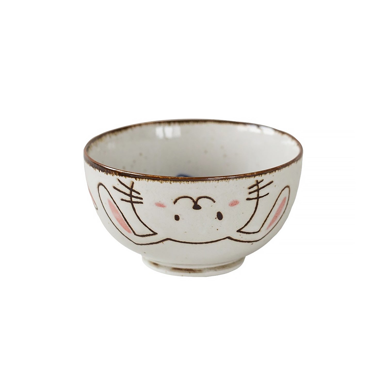 Vaisselle Mino-yaki avec mignon motif chat et lapin
