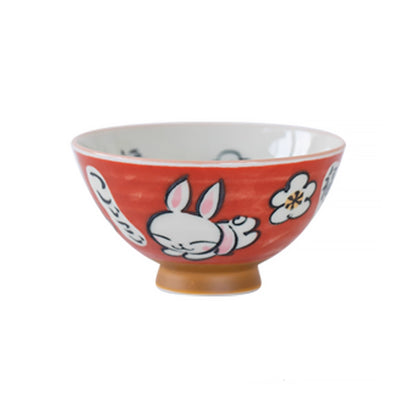 Bol  Minoyaki avec motif lapin ou hortensia