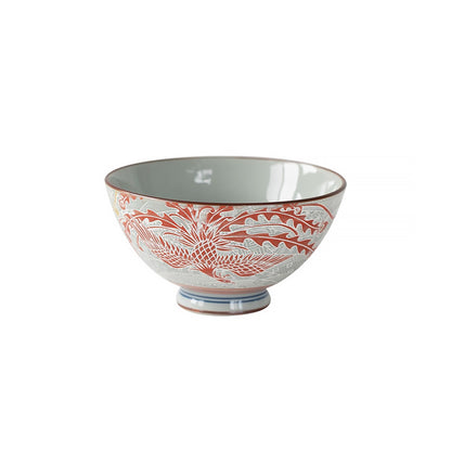 Bol Mino-yaki avec motif bonheur en relief
